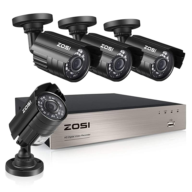 8CH 1080P Security Camera System Outdoor,H.265+ 8-Channel HD-TVI 5MP Lite Video DVR recorder with 4x HD 1920TVL 1080P Weatherproof CCTV Cameras NO Hard Drive ,Motion Alert, Remote Access