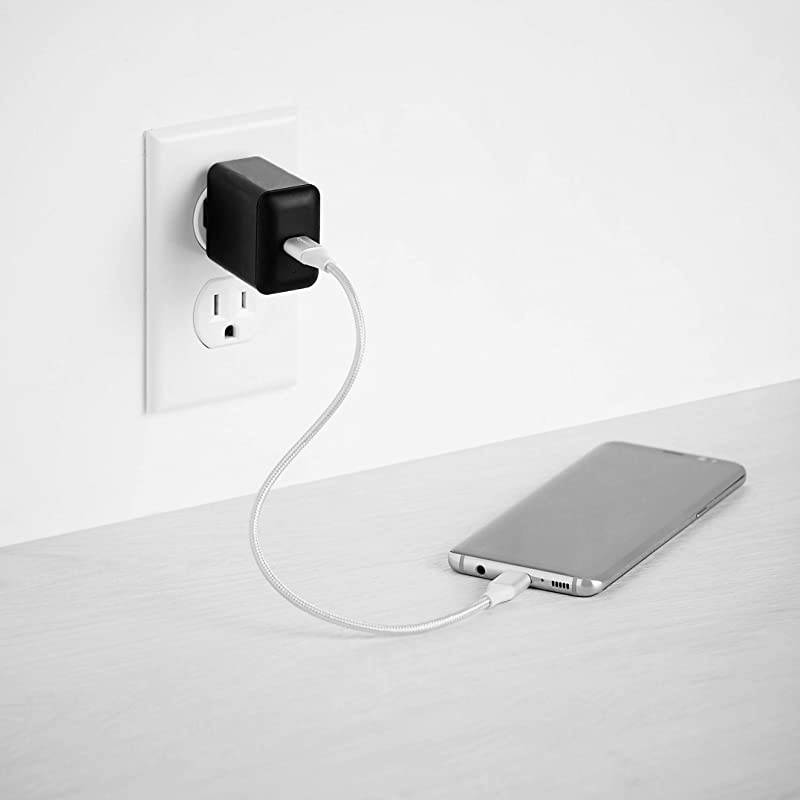 Basics 18W One-Port USB-C Wall Charger for Tablets and Phones with Power Delivery - Black