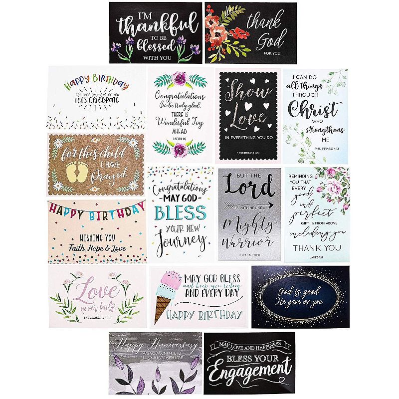 Juvale 48 Pack Religious Greeting Cards with Envelopes Bulk Boxed 4x6 for All Occasions, Birthday, Thank You