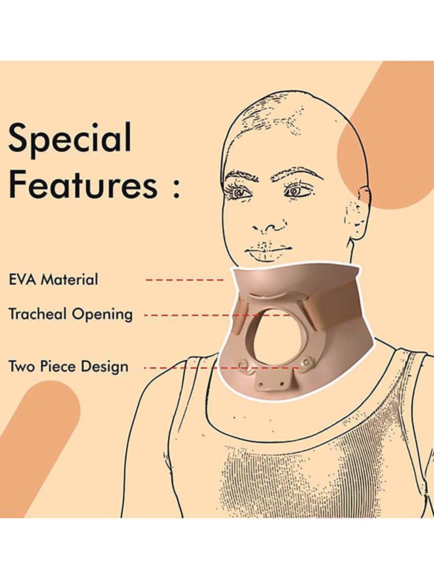 AccuSure Cervical Orthosis (Philadelphia) Ethafoam Cervical Collar - XL (Beige)