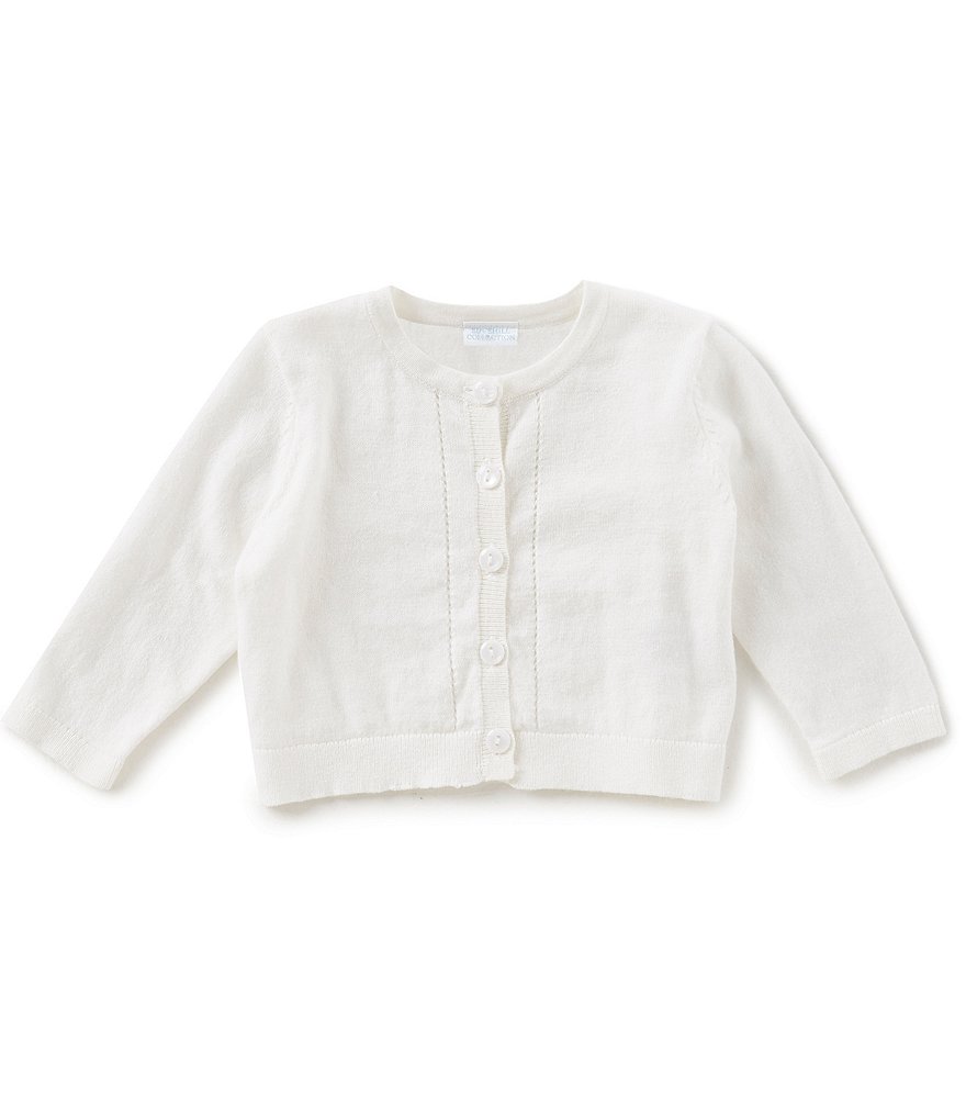 Edgehill Collection Baby Girls Newborn-24 Months Button-Front Cardigan Sweater