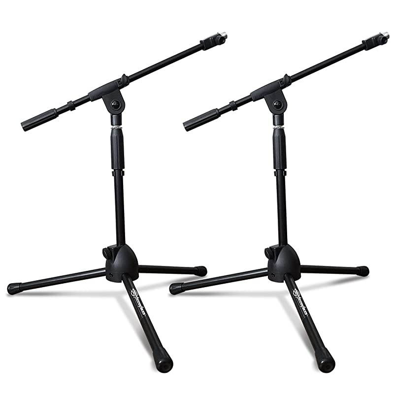 MS-101L Low Profile Microphone Stand with Boom (2-Pack)