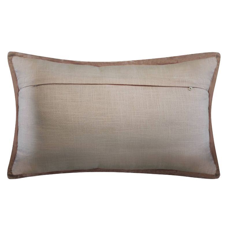 12"x20" Celebrations Floral Beaded "Mr & Mrs" Lumbar Pillow Oyster/Pink - Edie@Home