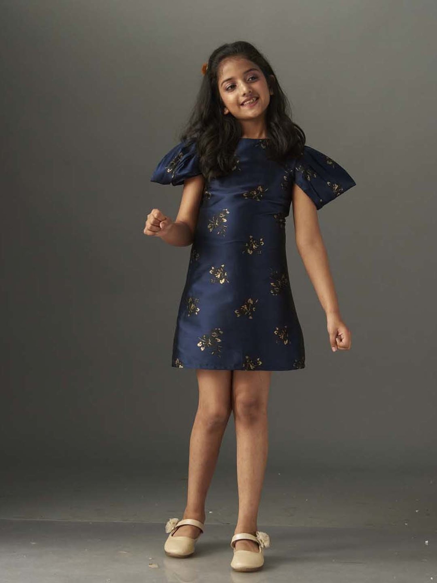 KidsDew Kids Navy Printed Dress
