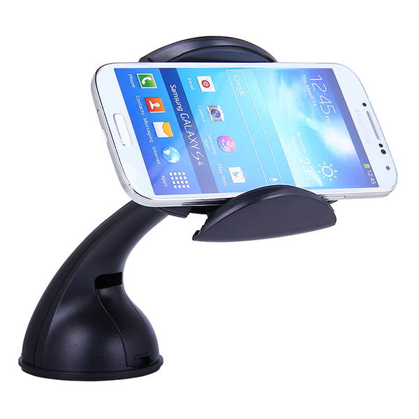 LENTION Car Mount Phone Holder with Windshield for iPhone, iPod, Smart Phone, PSP, GPS - Black