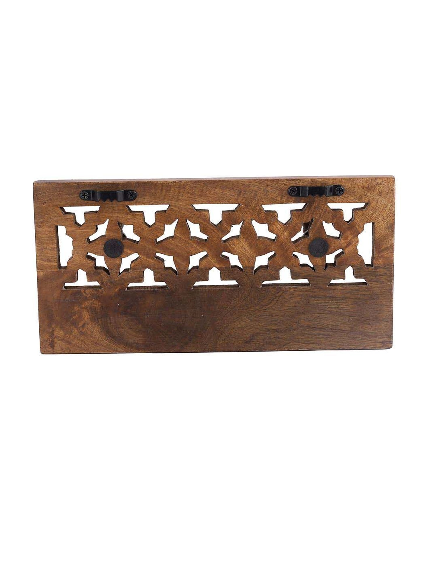 Art Street Black Mdf Jharokha Jali Square Hanging Ornaments Wall Art - Set of 4