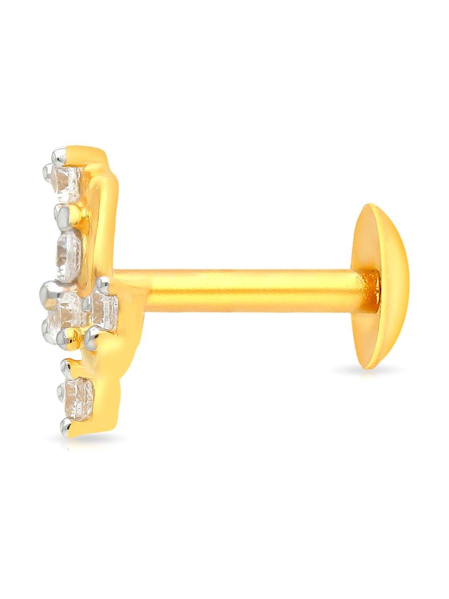 Malabar Gold and Diamonds 22k Gold Floral Nosepin for Women