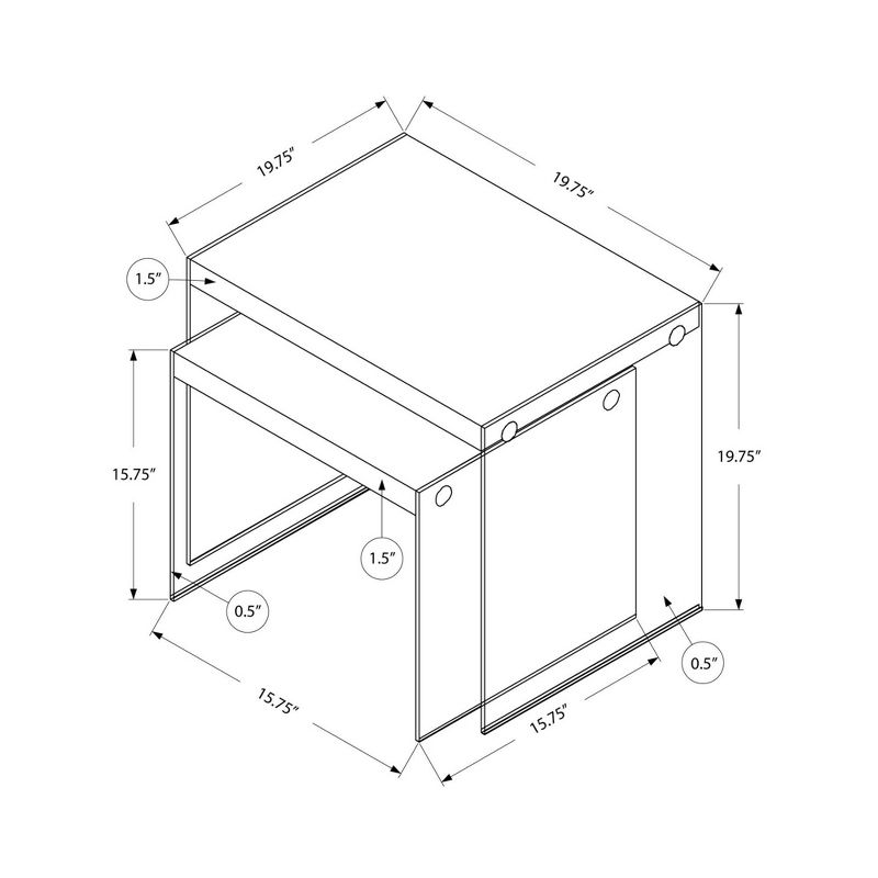 Set of 2 Nesting Tables Deep Taupe - EveryRoom