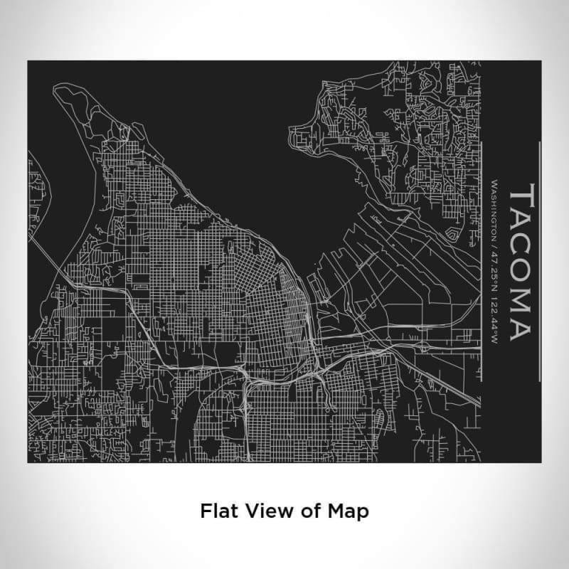 Tacoma - Washington Map Bottle with Bamboo Top in Matte Black