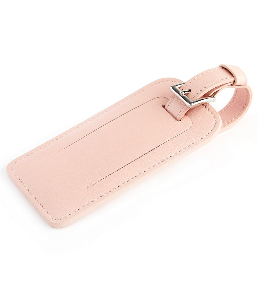 ROYCE New York Leather Luggage Tag with Silver Hardware