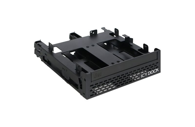 Icy Dock FLEX-FIT Quinto MB344SPO Drive Enclosure for 5.25" IDE, Serial ATA, SAS External - Black - 4 x HDD Supported - 4 x SSD Supported