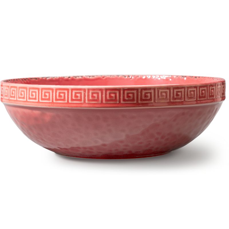 Foodesign Colors of Italy Pompeian Red Ceramic 11-Inch Salad Serving Bowl 
