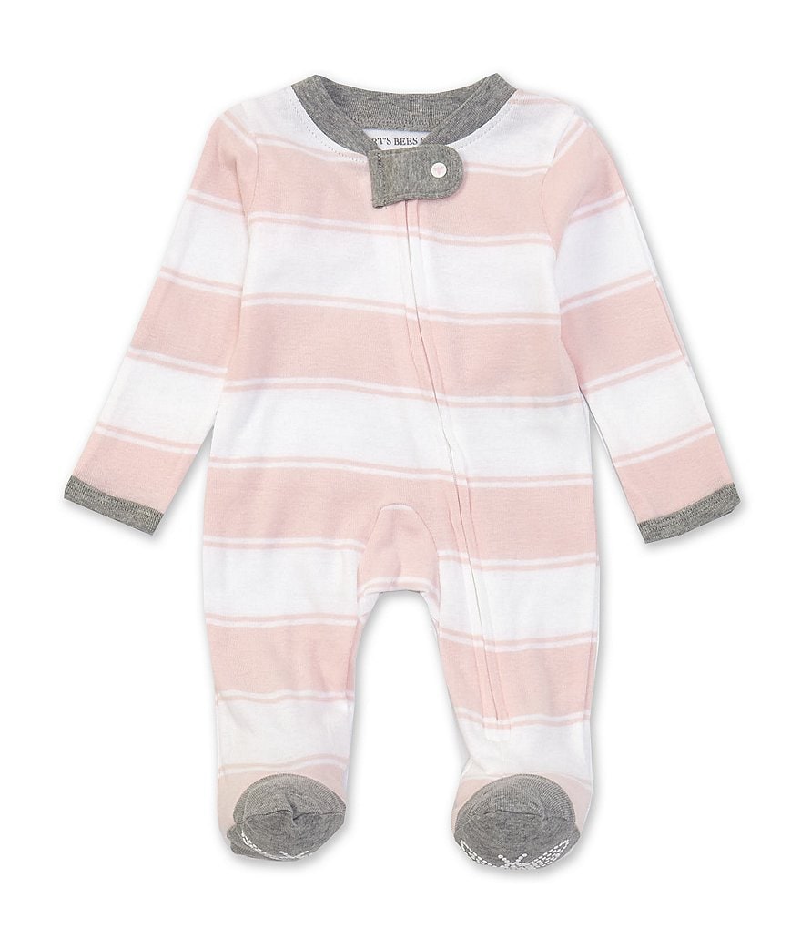 Burt's Bees Baby Newborn-9 Months Long-Sleeve Stripe Sleep & Play Footed Pajamas
