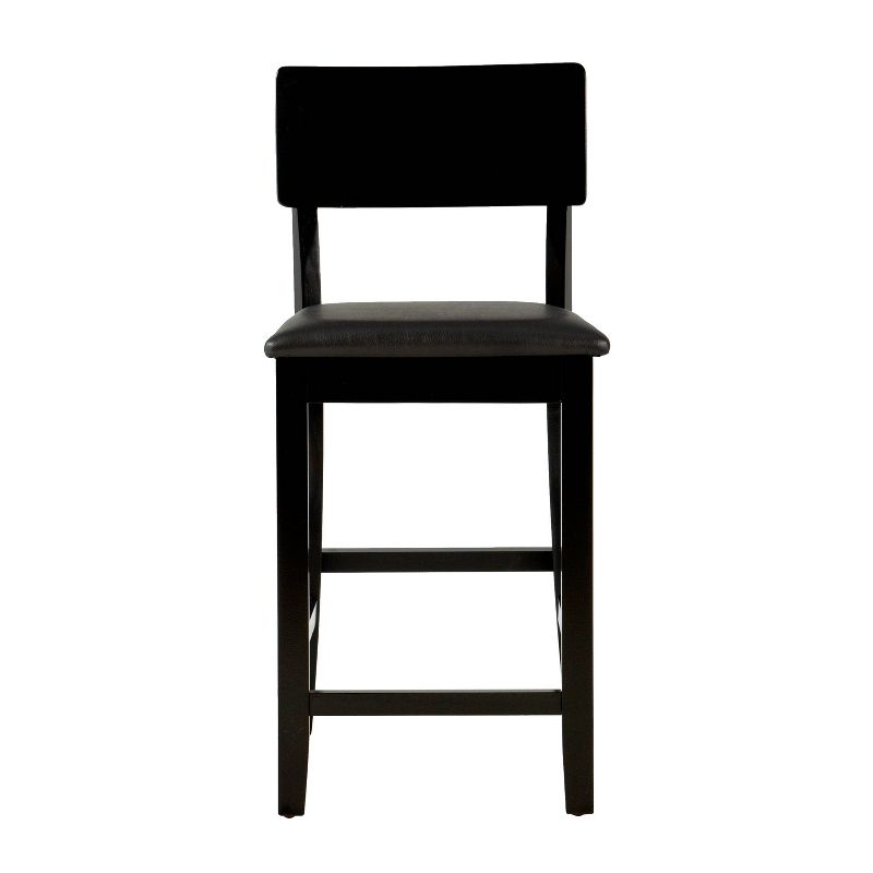 Torino Contemporary 24" Counter Height Barstool Hardwood/Black - Linon