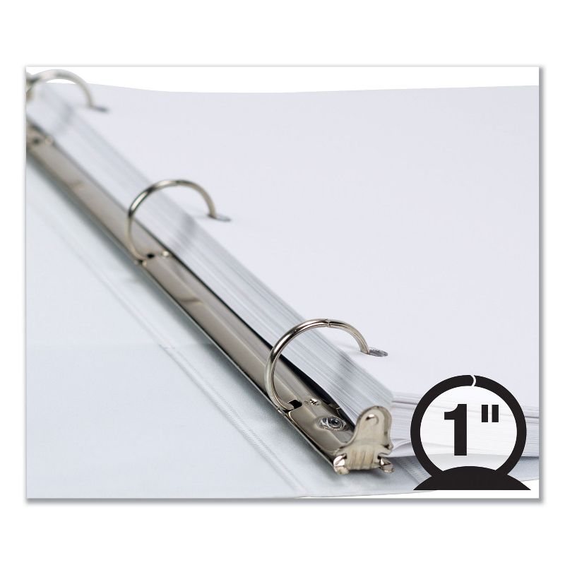 Samsill Economy Round Ring View Binders 3 Rings 1 Capacity 11 x 8.5 White 17337