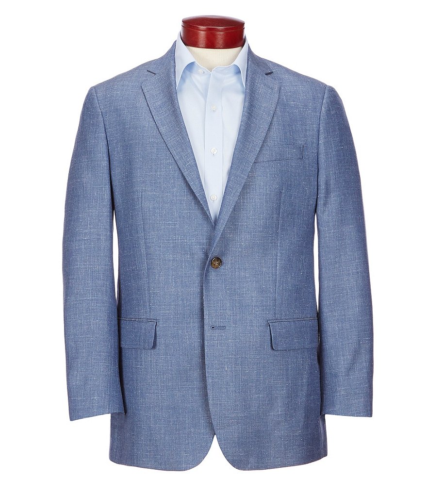 Ralph Ralph Lauren Classic Fit Solid Blue Wool Blend Sportcoat