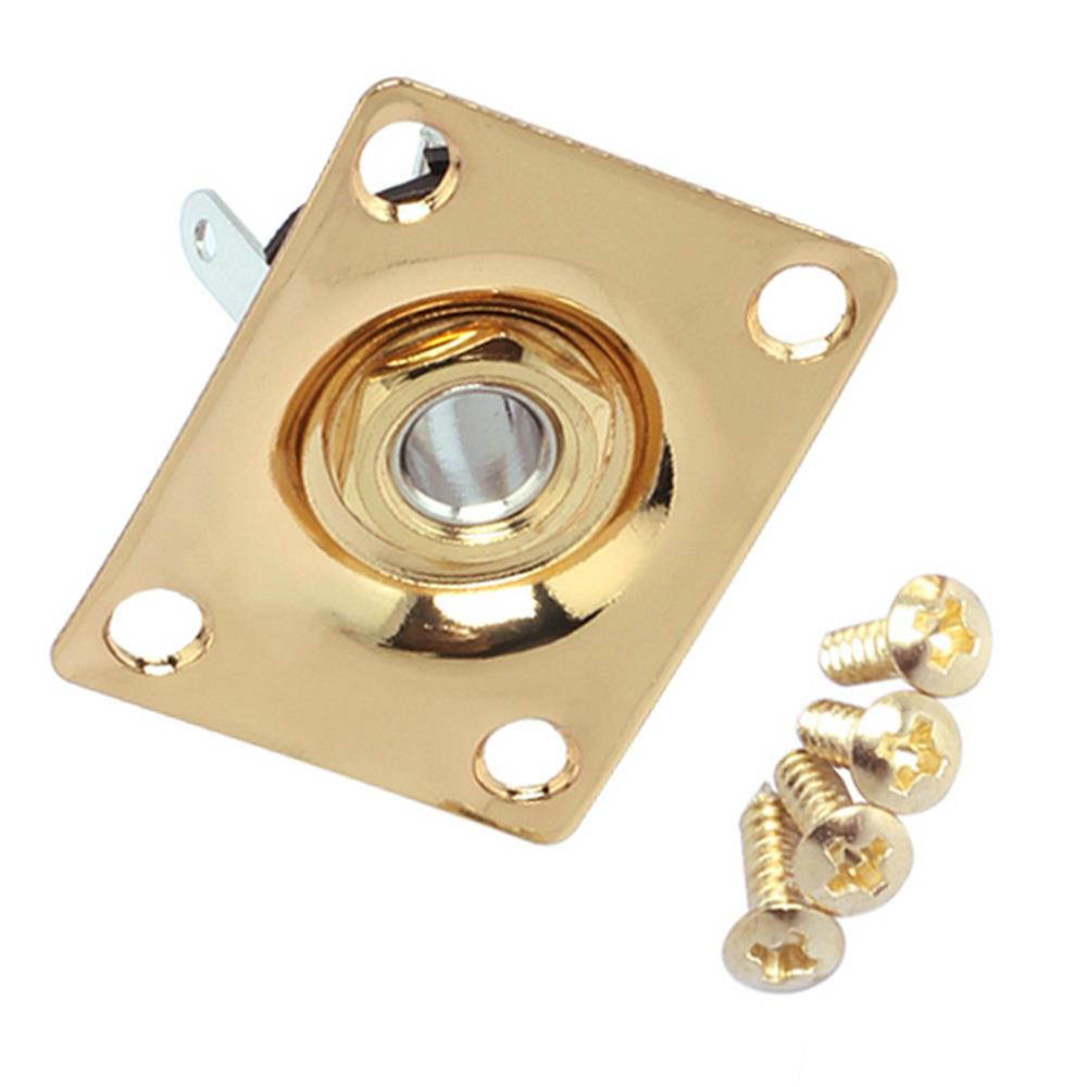 BQLZR Gold Metal Dented Output Plate w/ Jack for Guitar