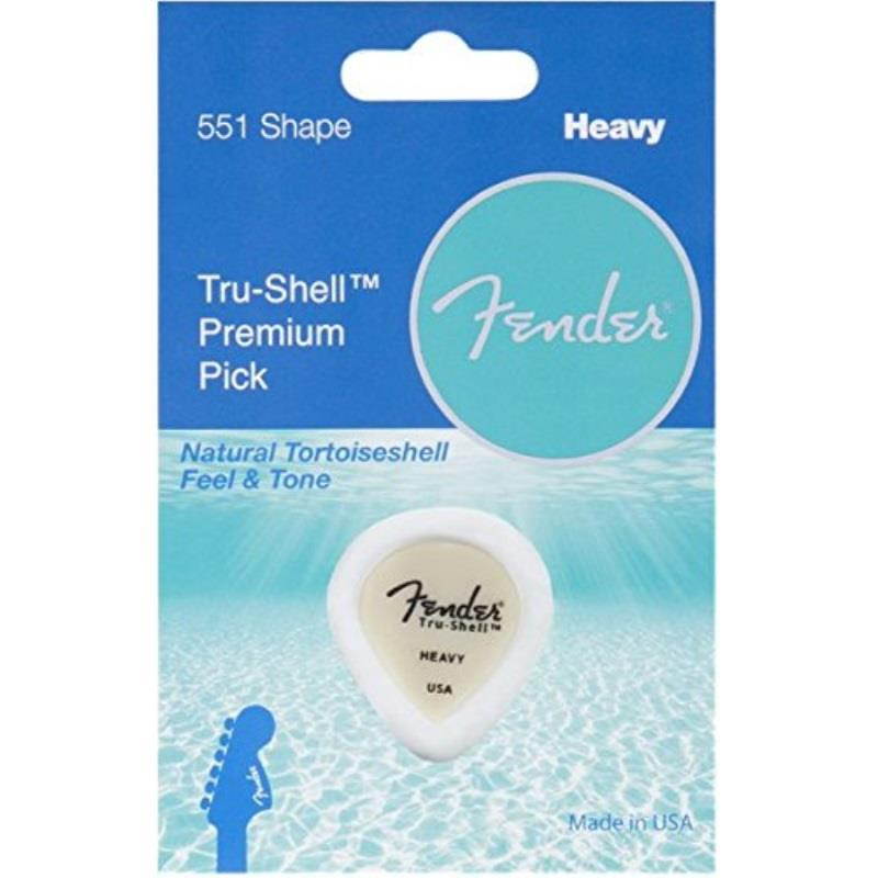 fender 551 shape picks, trushell, heavy for electric guitar, acoustic guitar, mandolin, and bass