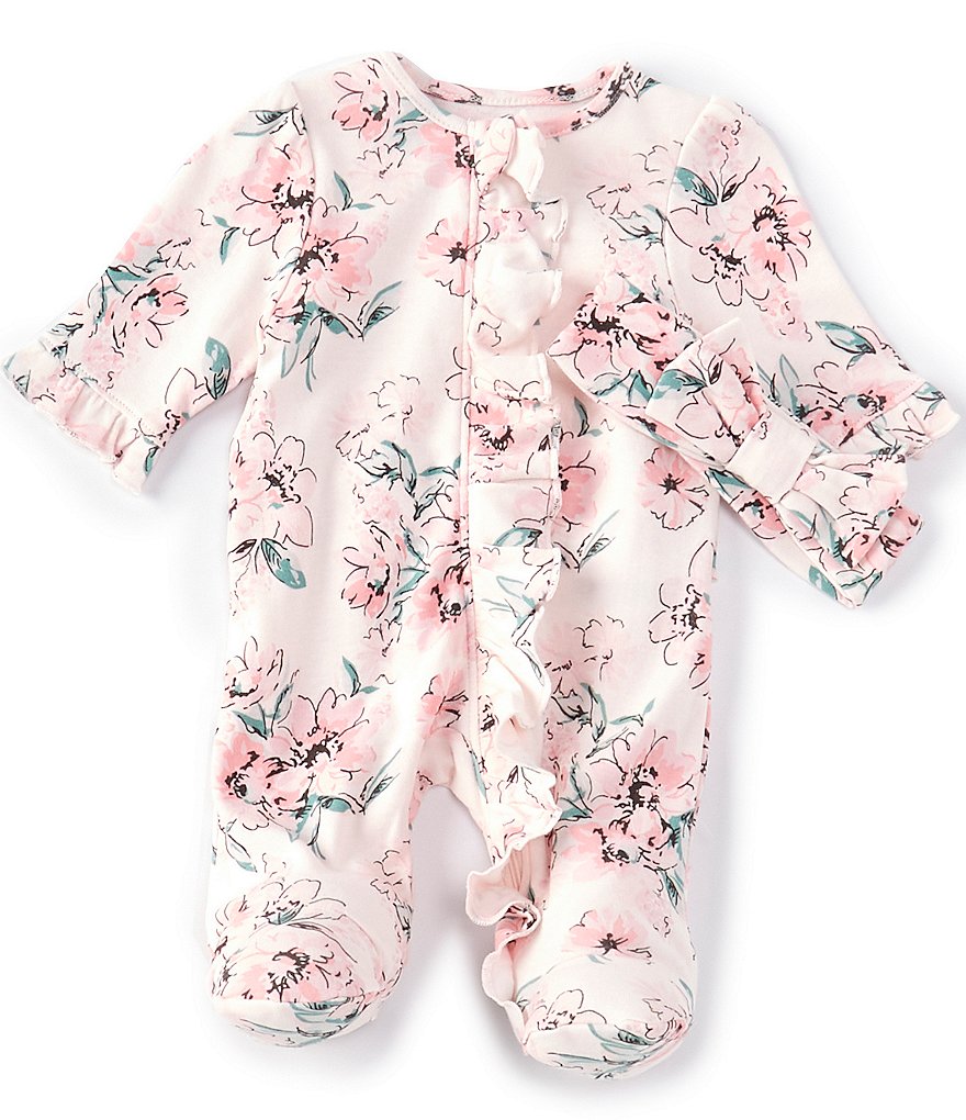 Little Me Baby Girls Preemie-9 Months Long-Sleeve Dream Floral Footed Coverall Set