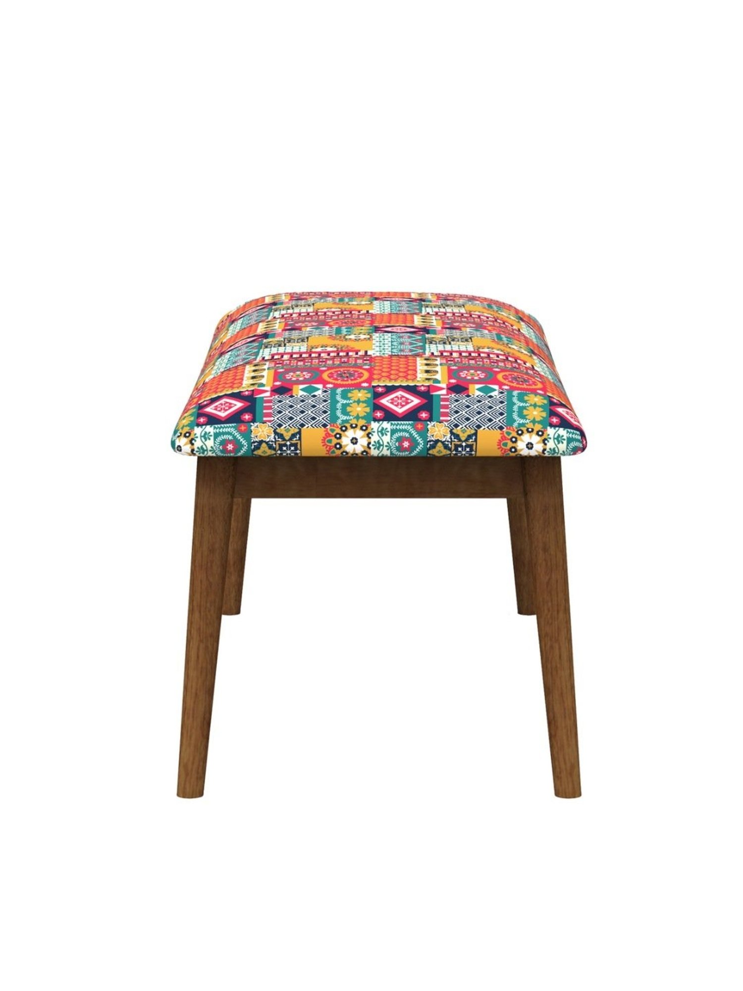Chumbak Jodhpur Swirls Ikat Multicolor Sheesham Wood Bench