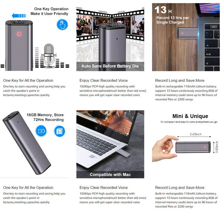 Voice Recorder U Disk Voice Recorder Portable Noise Reduction Recording U Disk Meeting Recorder