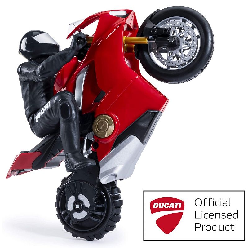 Upriser Ducati Authentic Panigale V4 S Remote Control Motorcycle with Removable Rider, Display Stand, and USB Charger, Red