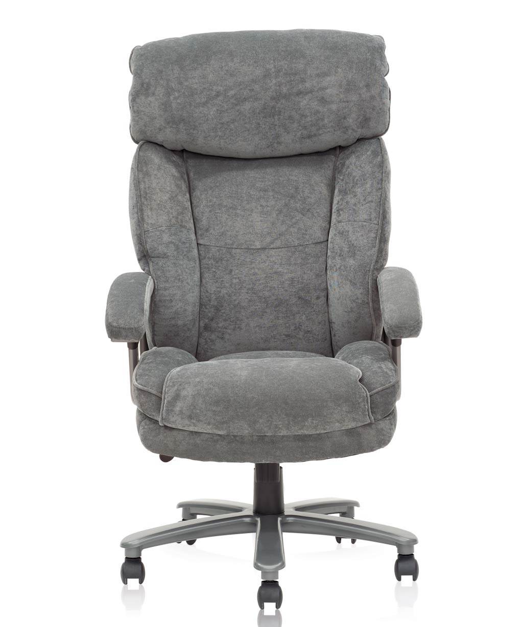 COLAMY Ergonomic Big and Tall Executive Office Chair with Upholstered Swivel 400lbs High Capacity Adjustable Height Thick Padding Headrest and Armrest for Home Office Black