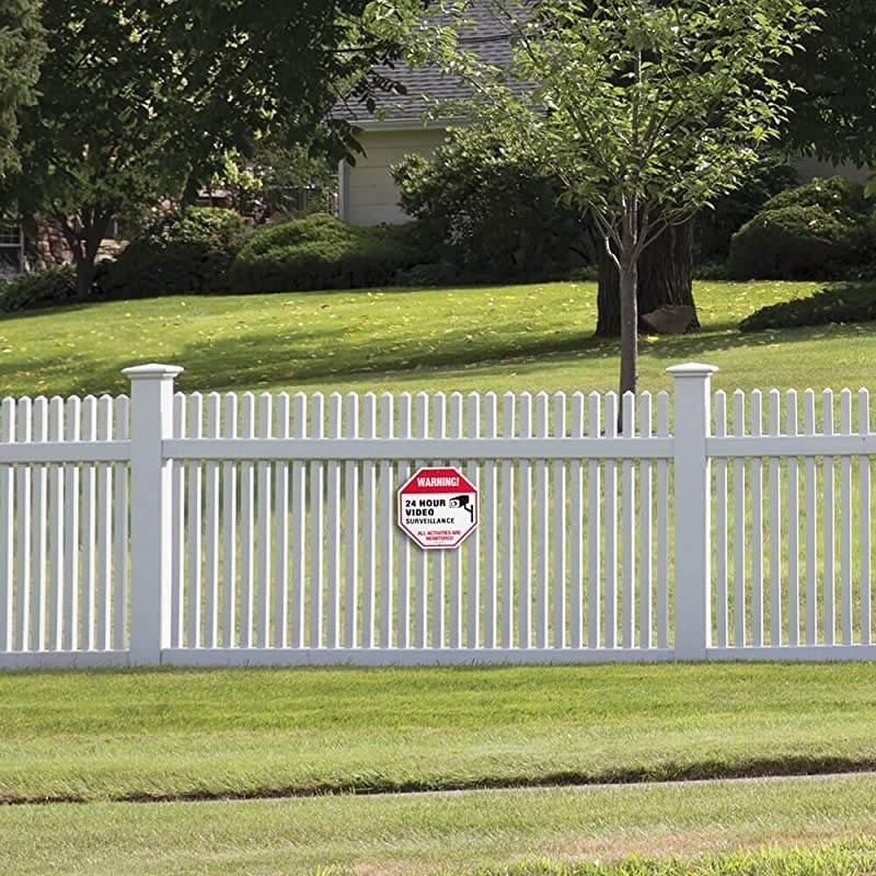 Surveillance Signs Outdoor for Private Property Yard Home Security System &ndash; 11.8&rdquo; x11.8" 40Mil Rust Free Aluminum 24 hour Warning Metal Surveillance Camera Sign - 2 Pack