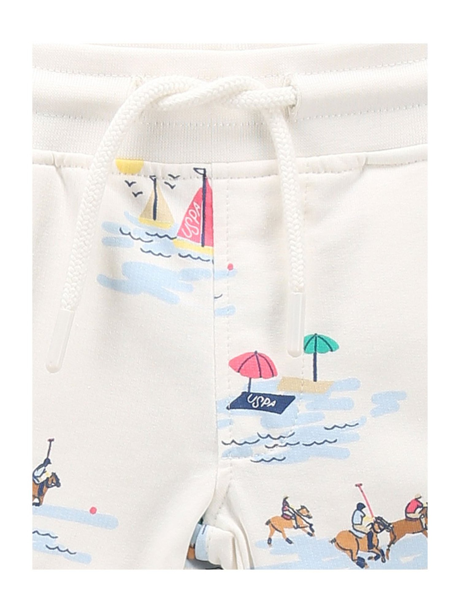 U.S. Polo Assn. Kids White Printed Shorts