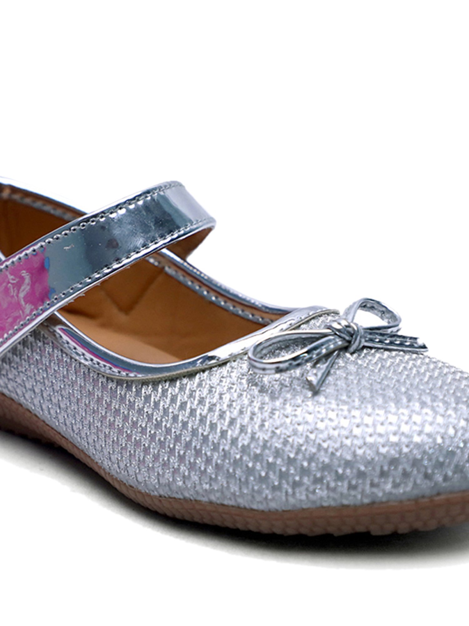 Tiny Bugs Kid's Silver Mary Jane Shoes