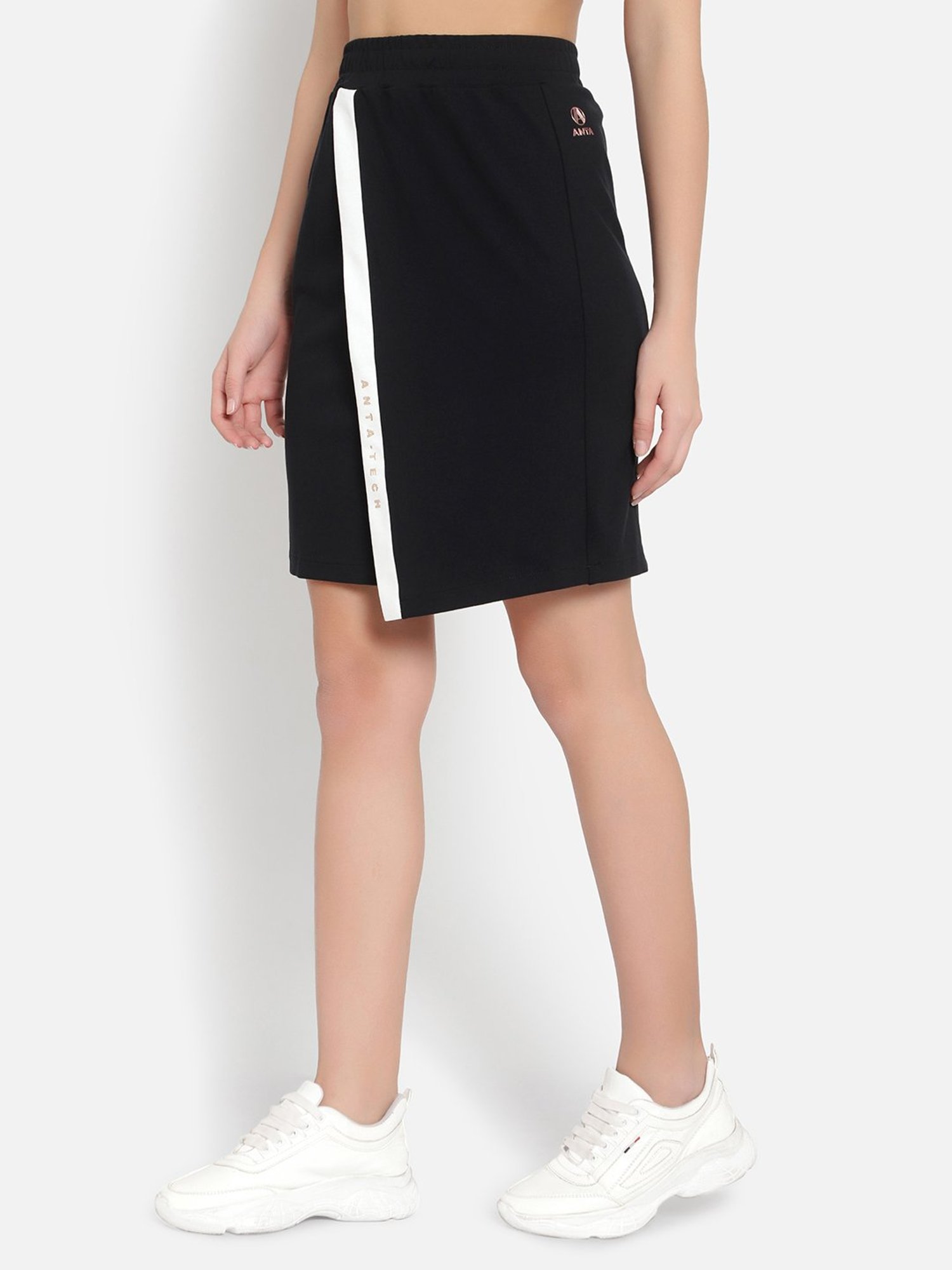 Anta Black & White A-Line Skirt