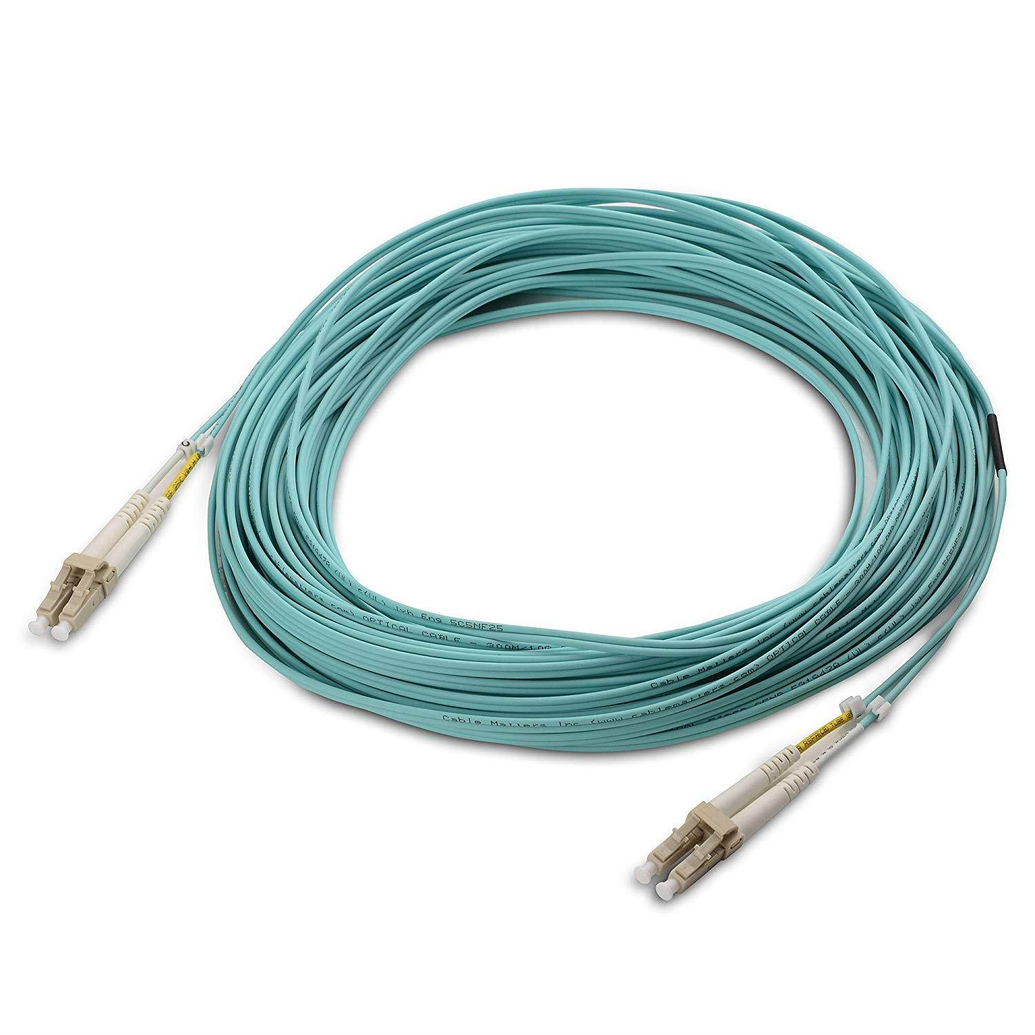 Cable Matters 10Gb 40Gb Multimode Duplex 50/125 OFNP Fiber Cable (OM3 Fiber Optic Cable/LC to LC Fiber Patch Cable) 20m - Available 1m - 50m