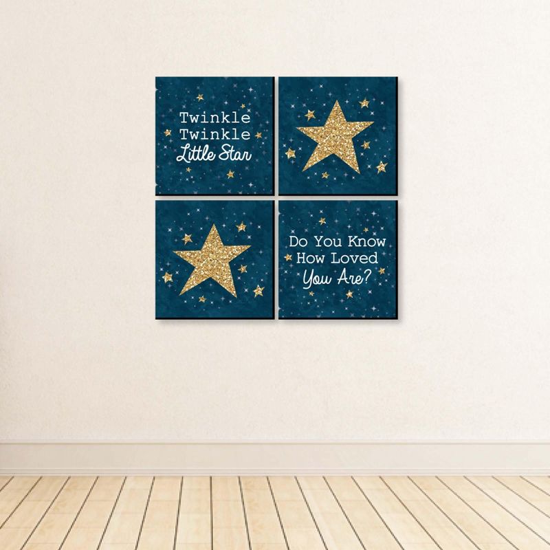 Big Dot of Happiness Twinkle Twinkle Little Star - Kids Room, Nursery & Home Decor - 11 x 11 inches Nursery Wall Art - Set of 4 Prints for baby's room