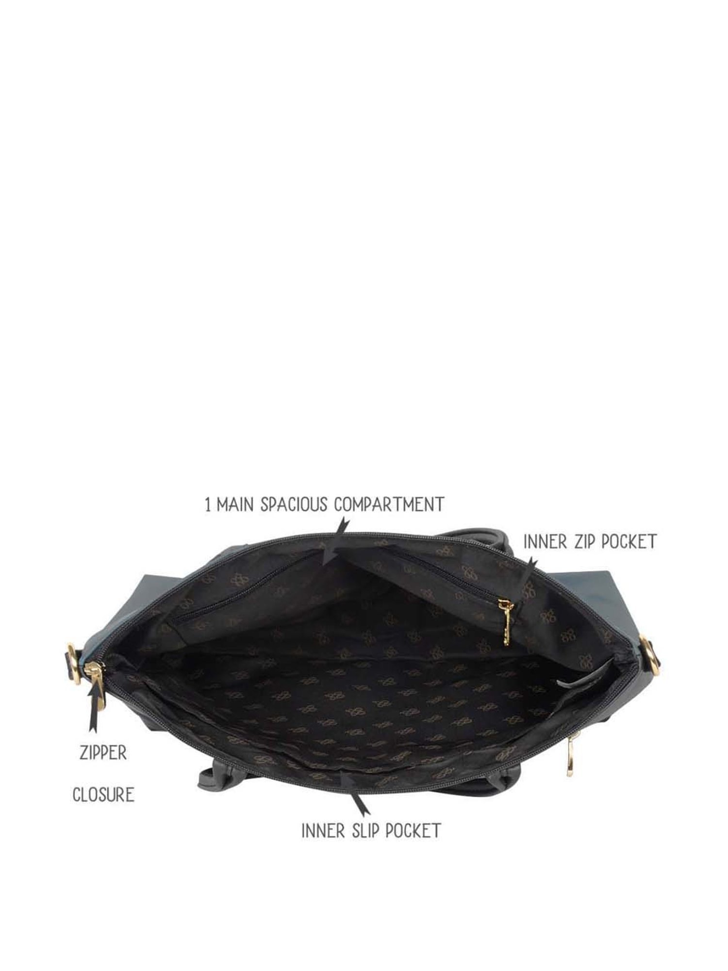 Baggit Black Solid Large Messenger Bag