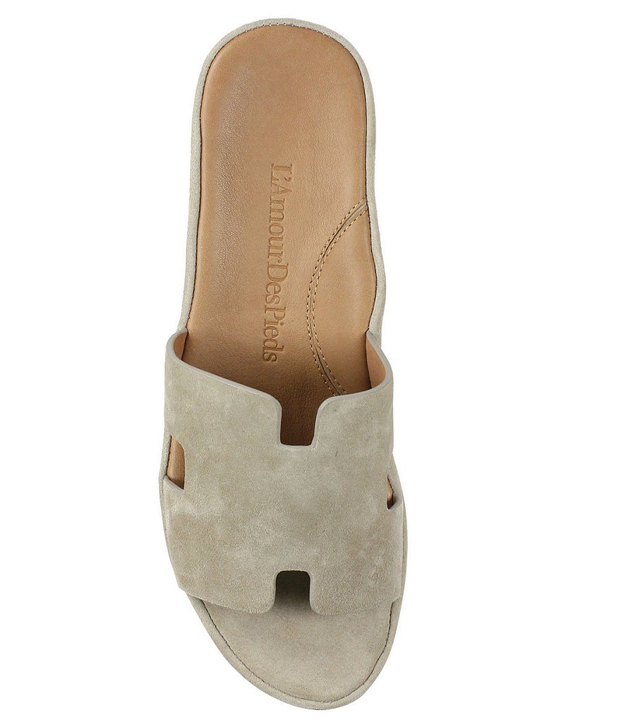 L'Amour Des Pieds Catiana Suede Platform Wedge Slides