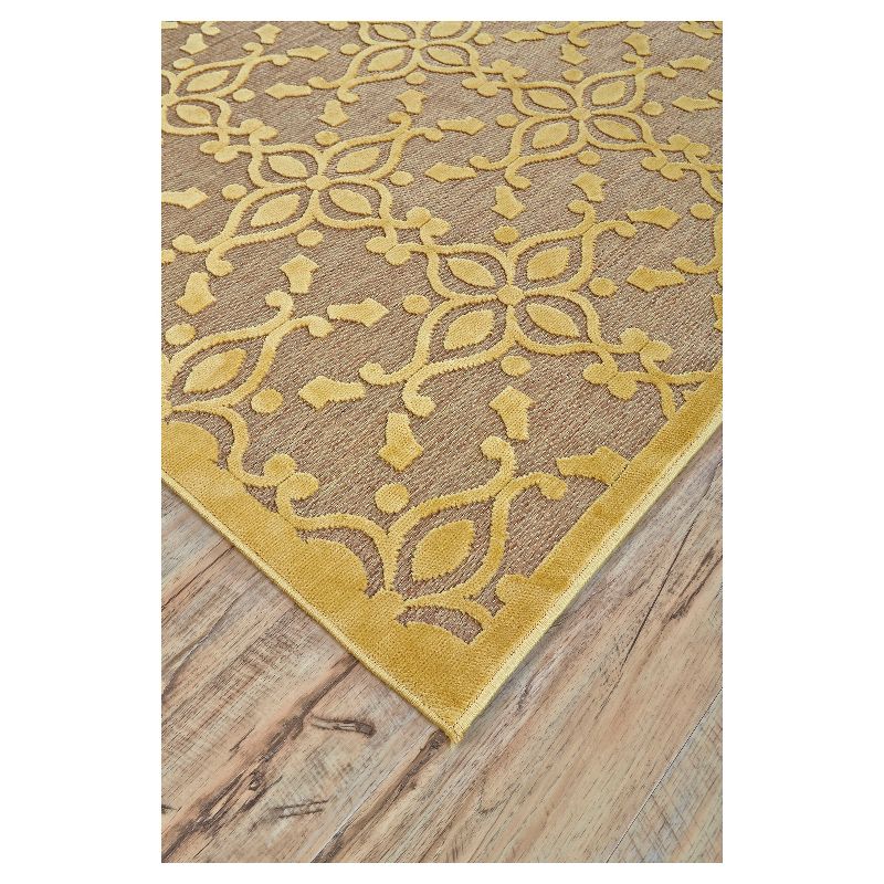 7'6"X10'6" Quatrefoil Design Loomed Area Rugs Tan/Yellow - Weave & Wander