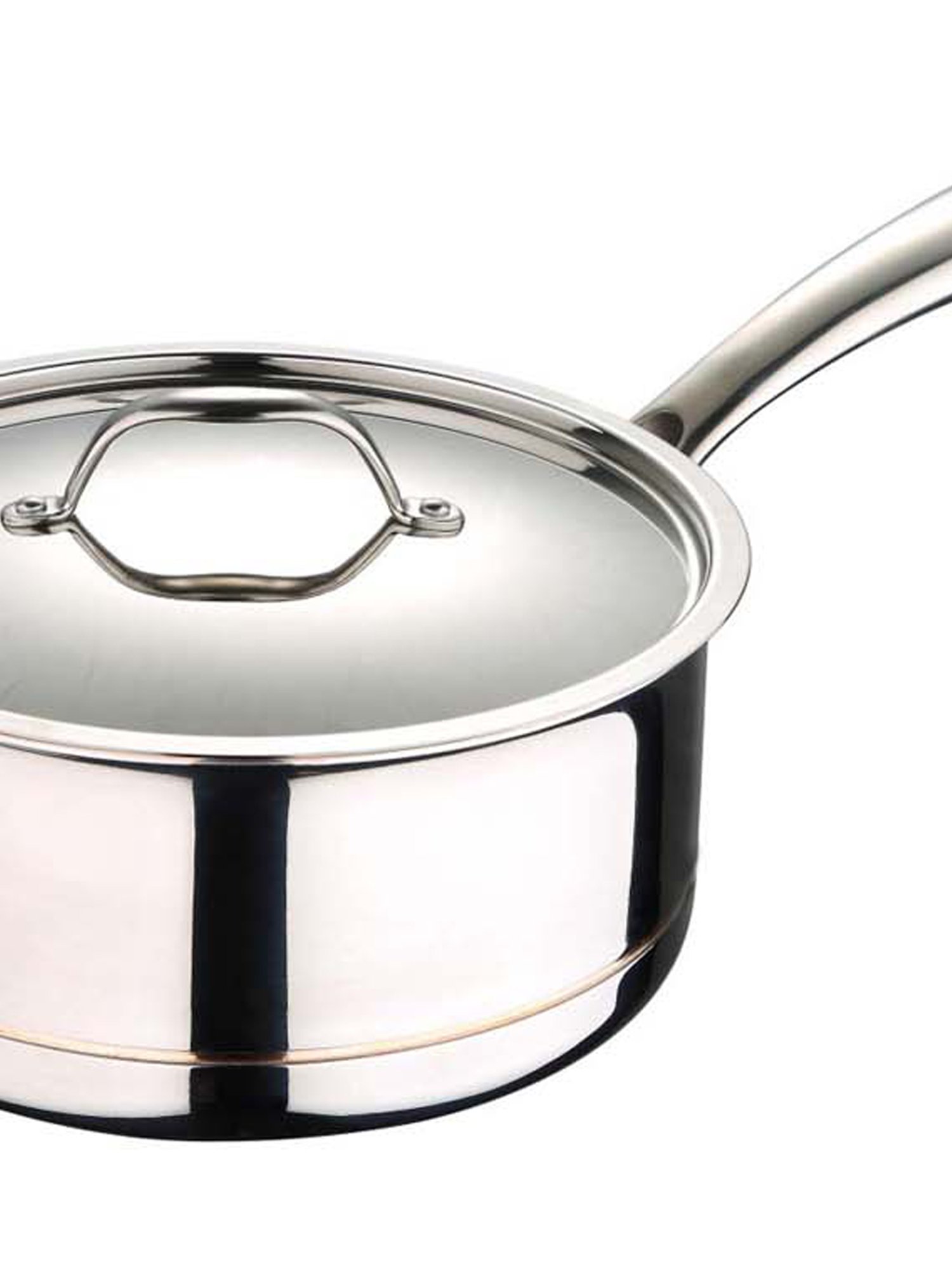 Bergner Argent Silver Stainless Steel Saucepan with Lid - Set of 1