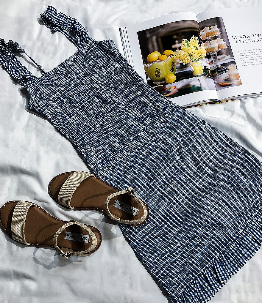 Gianni Bini Mia Smocked Gingham Mini Dress