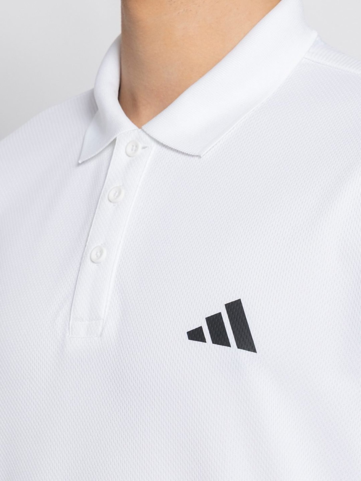 Adidas White Regular Fit Sports Polo