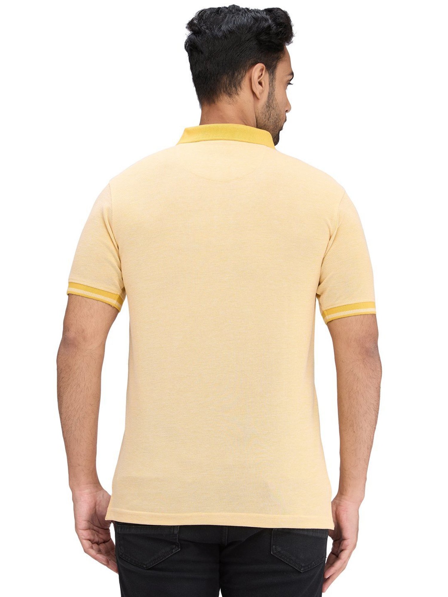 Park Avenue Yellow Slim Fit Polo T-Shirt