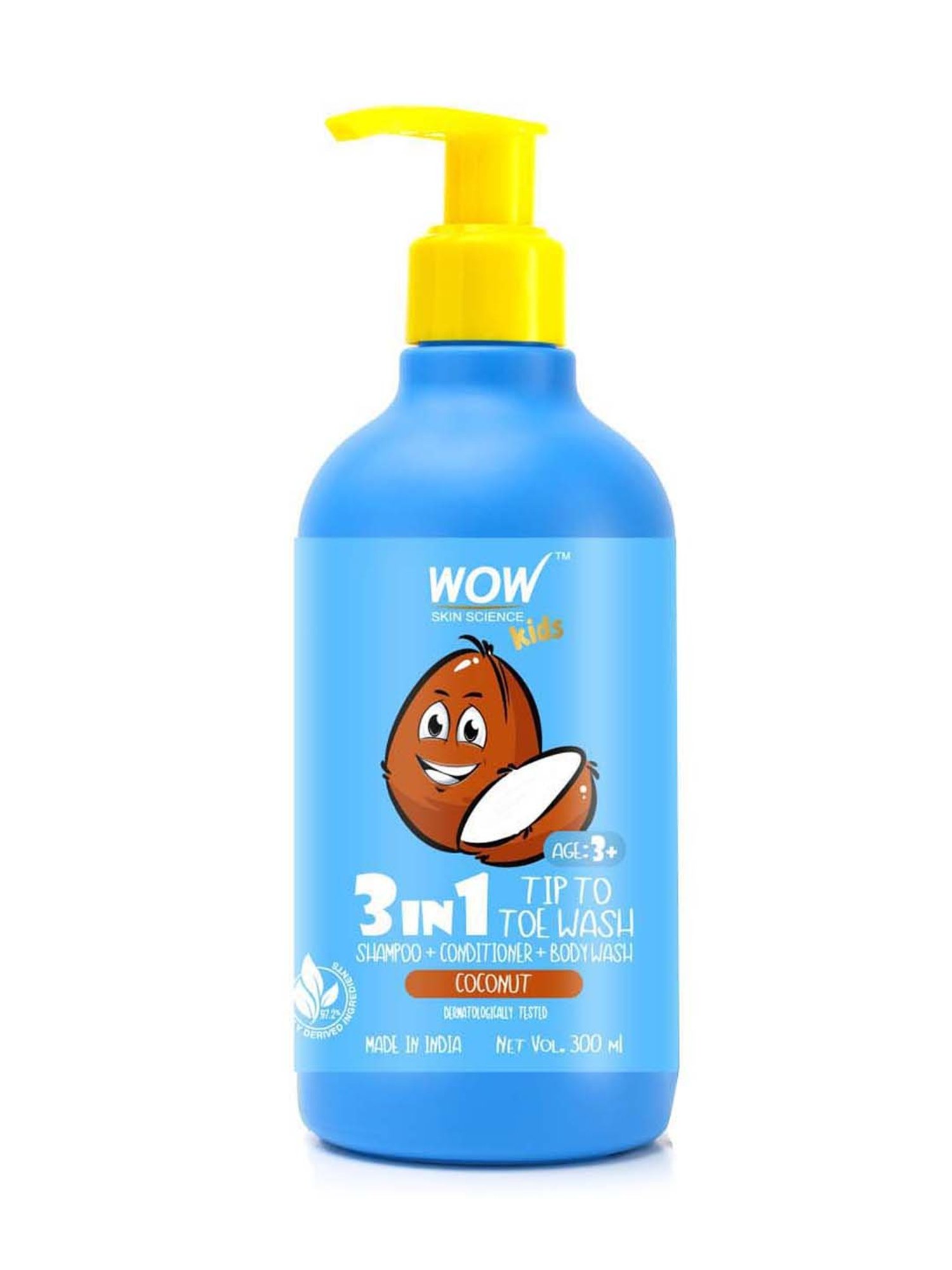 WOW Skin Science Kids 3 in 1 Tip to Toe Wash - 300 ml