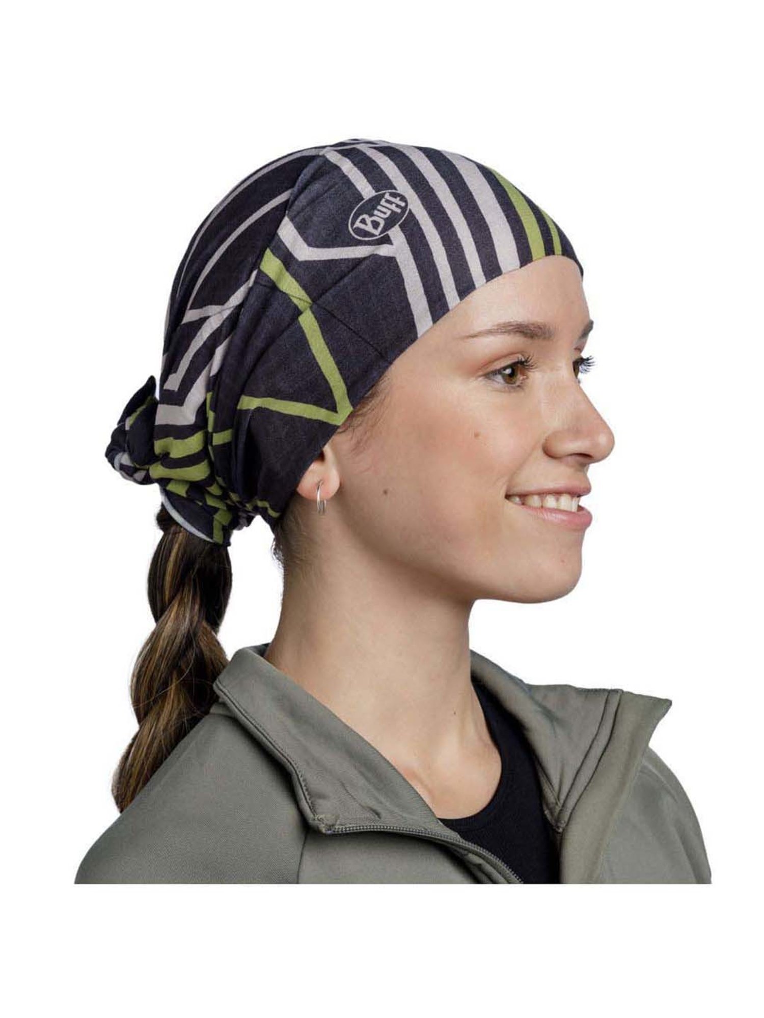 BUFF Coolnet UV Biman Black Printed Bandana