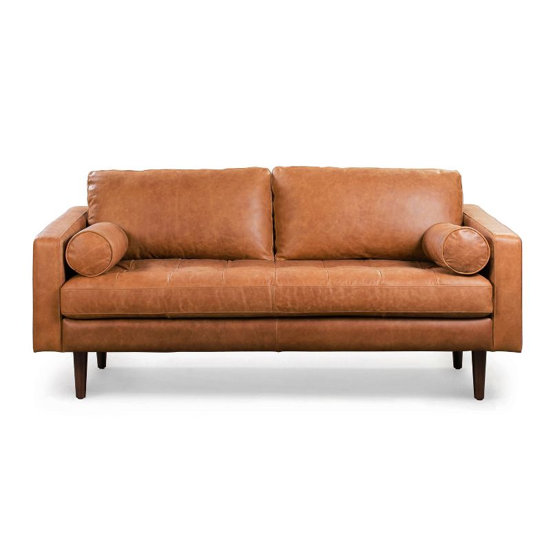 72" Kensington Apartment Sofa Cognac Tan - Poly & Bark