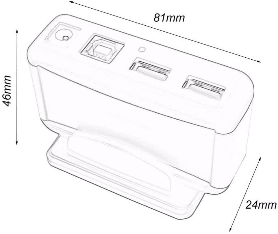 High Speed 7 Port USB 2.0 Hub Splitter with AC Power Adapter EU/US/UK Plug 480Mbps for Desktop Laptop PC Computer
