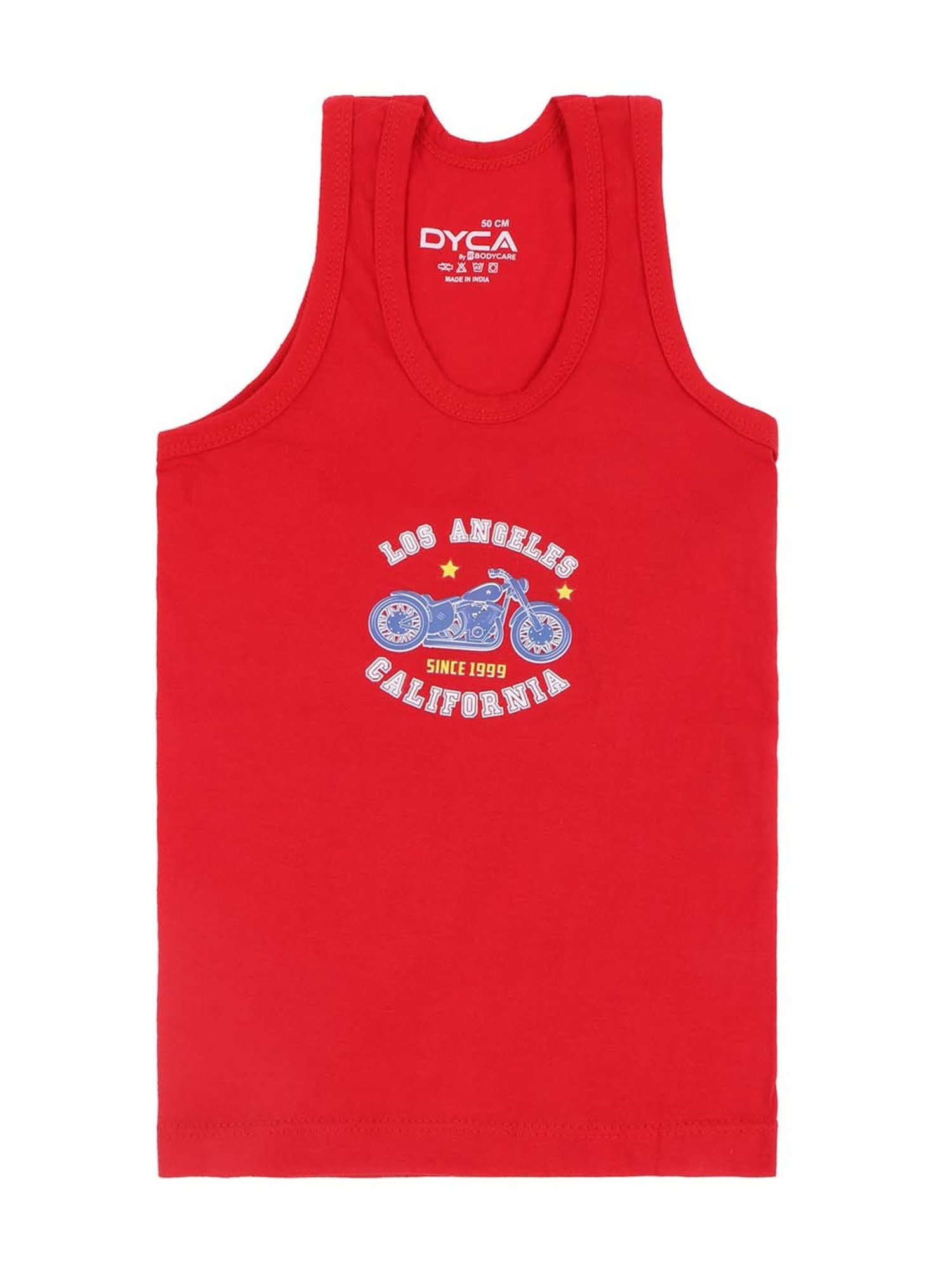 Dyca Kids Multicolor Cotton Printed Vest (Pack of 3)