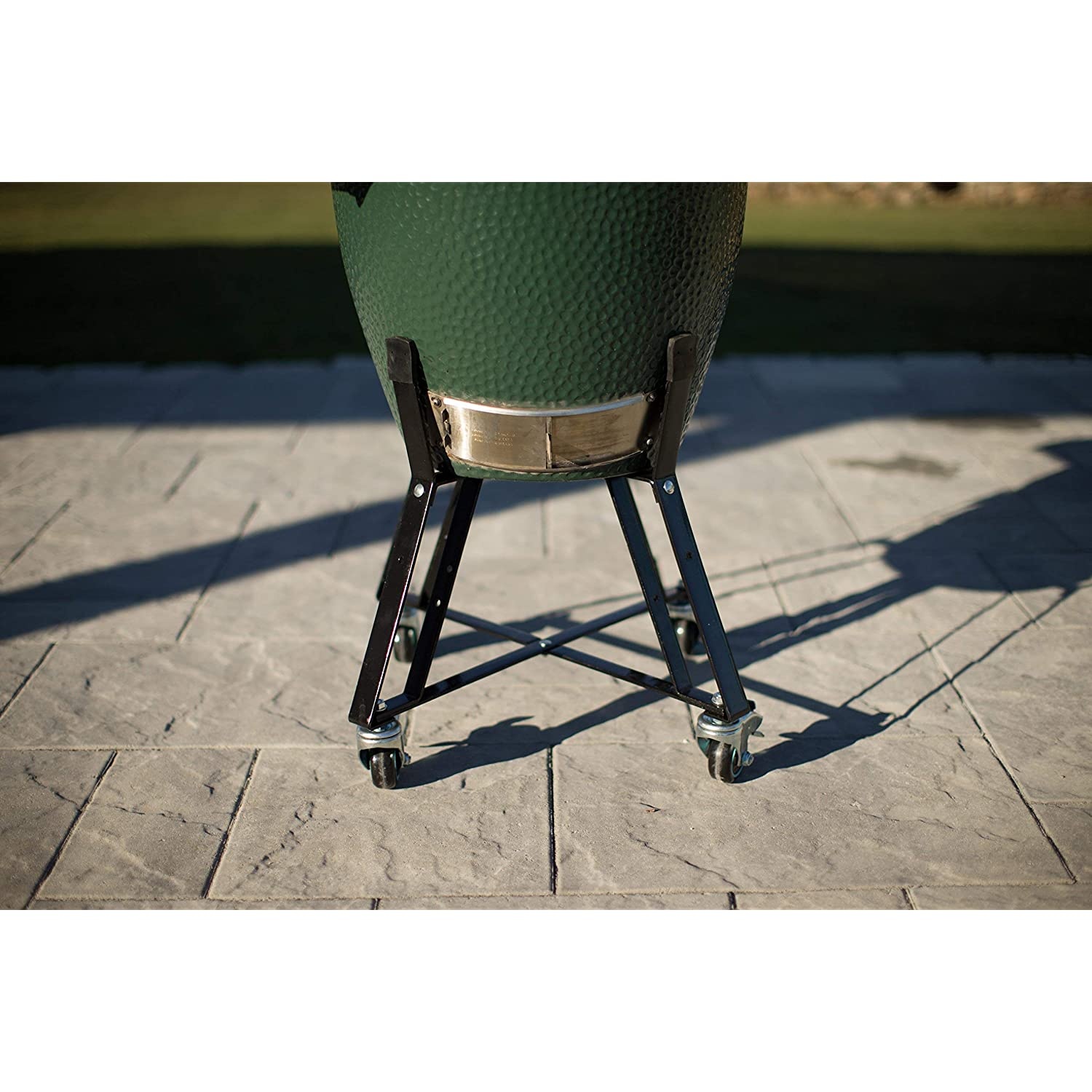 Aura Outdoor Products Rolling Cart Rolling Nest for Large Kamado Grills, Big Green Egg Accessories Powder Coated Best Casters