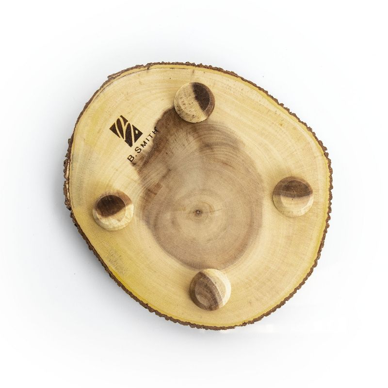 Gibson Home B. Smith 2 Piece 8 Inch Small Stump Acacia Wood Server in Brown