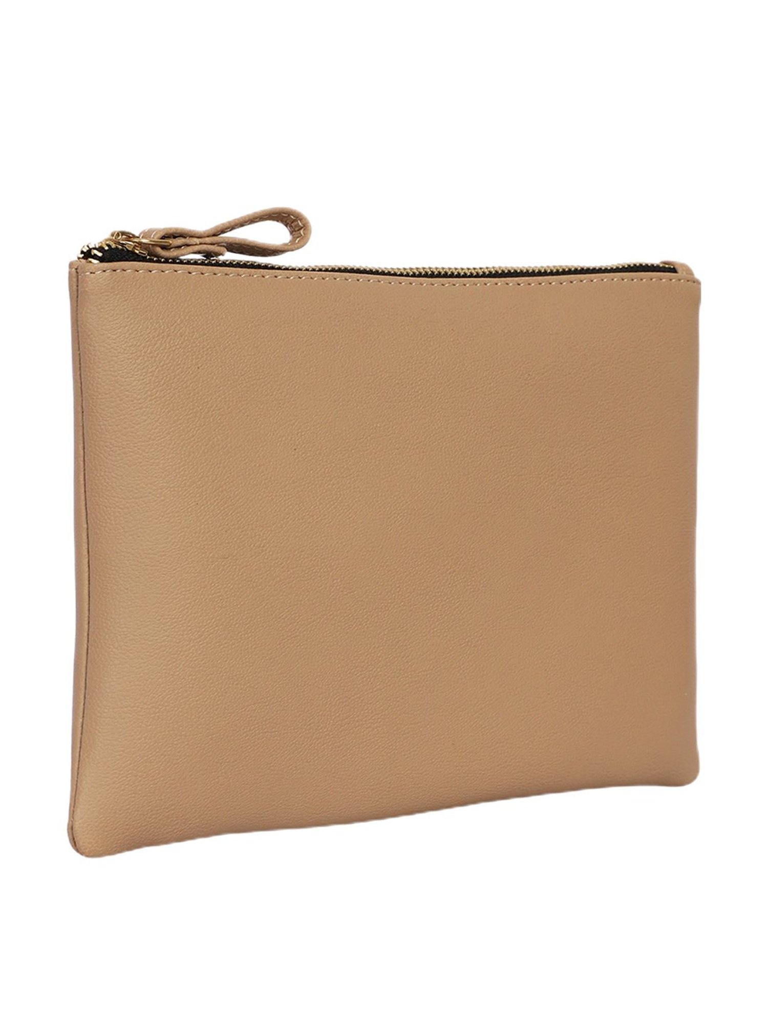 Bagsy Malone Beige Solid Small Pouch