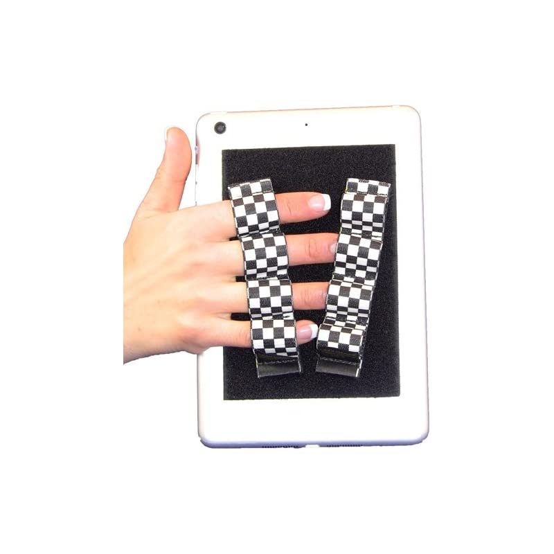4Loop Grips x2 Grips for eReaders XL Black amp White Checkers