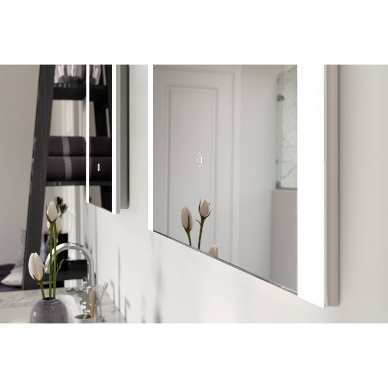 24"x30" Premium Lumen Single Frameless Fixed Color Temp LED Wall Mirror with Anti Fog Glass - Tosca